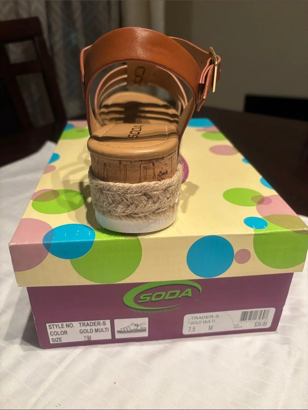 Soda Women’s Gold Multi Platform Espadrille Sandal